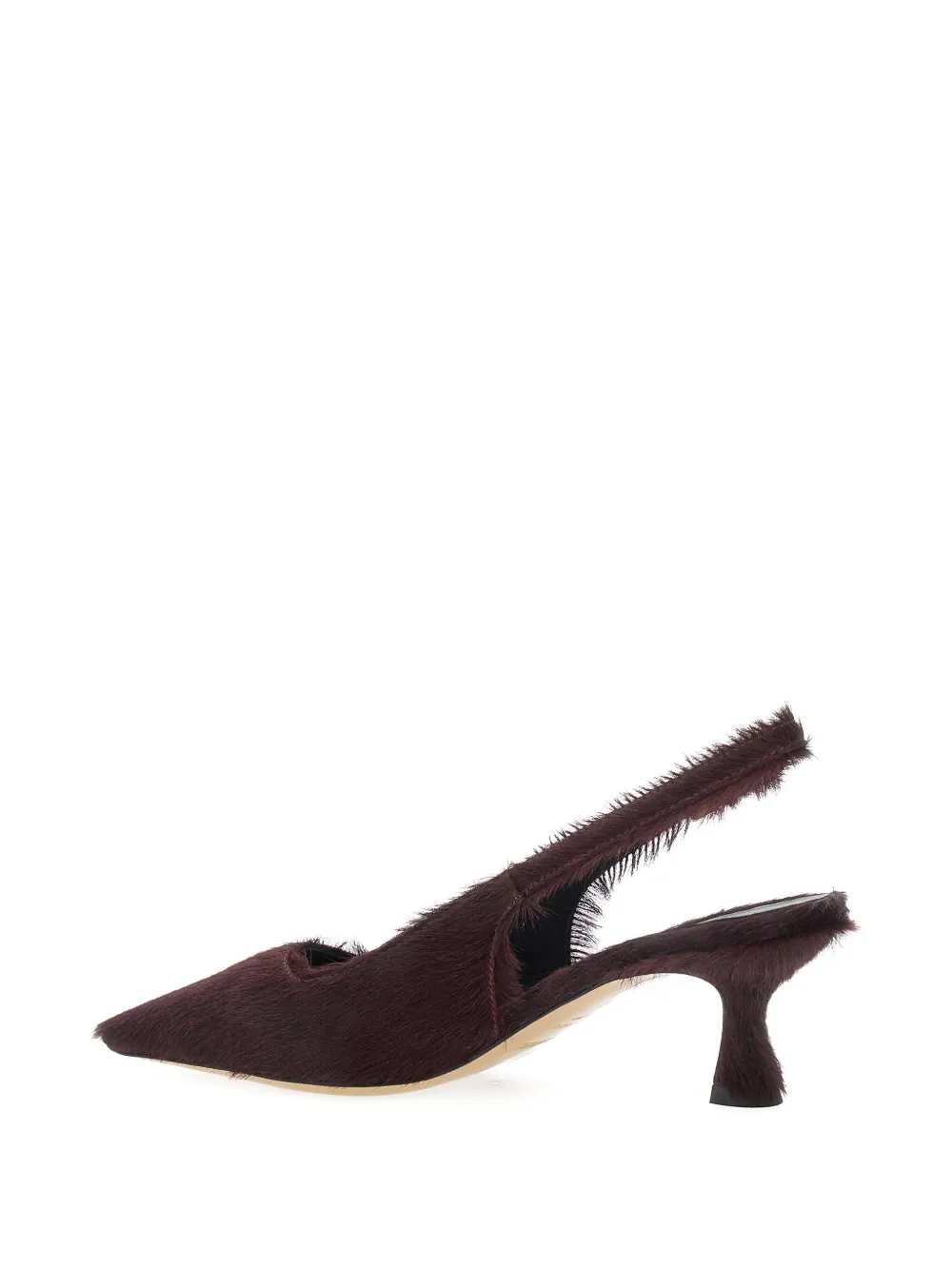 Semicouture 50mm pony-hair slingback pumps Purple