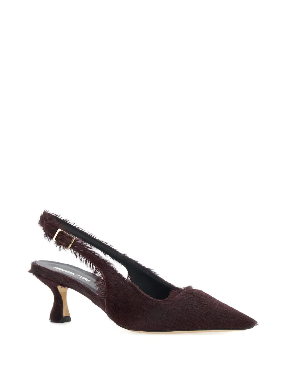 Semicouture 50mm pony-hair slingback pumps Purple