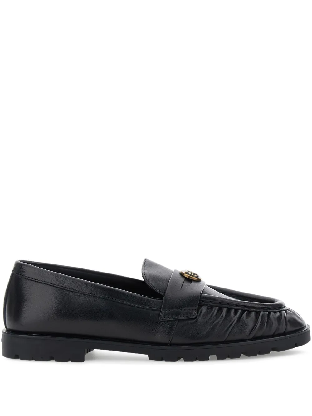 PINKO Nora geplooide loafers met logo Zwart