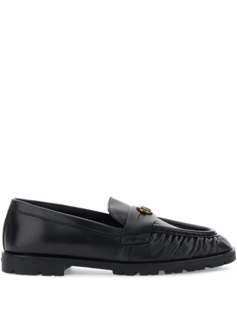 PINKO Nora pleated logo loafers