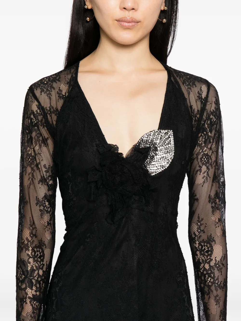 Blaklace Crystal-embellished Dress In Black