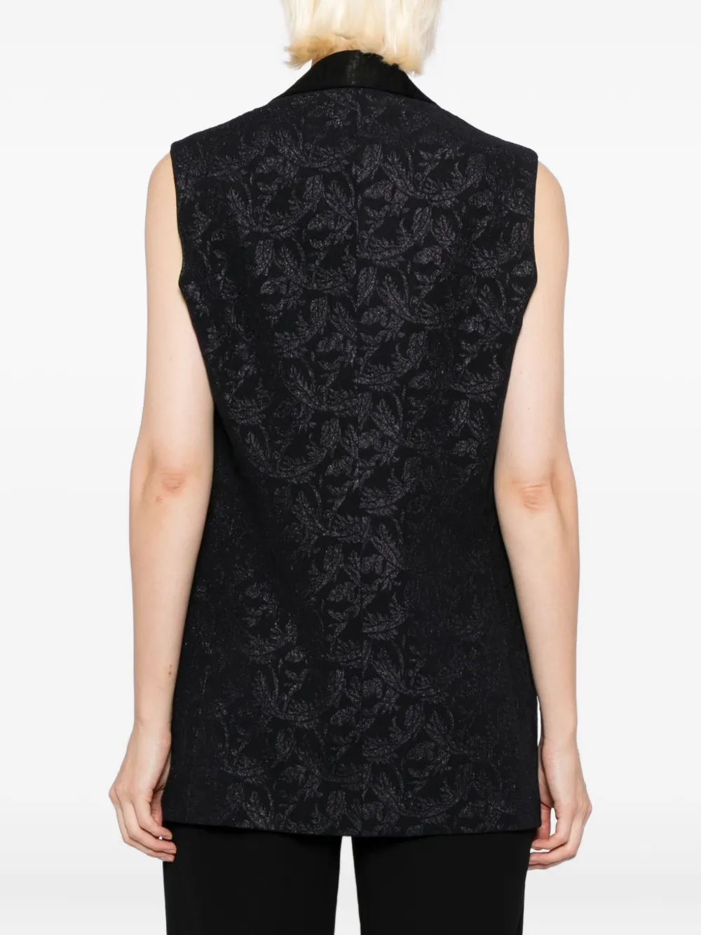 Blaklace Floral-print Waistcoat In Black