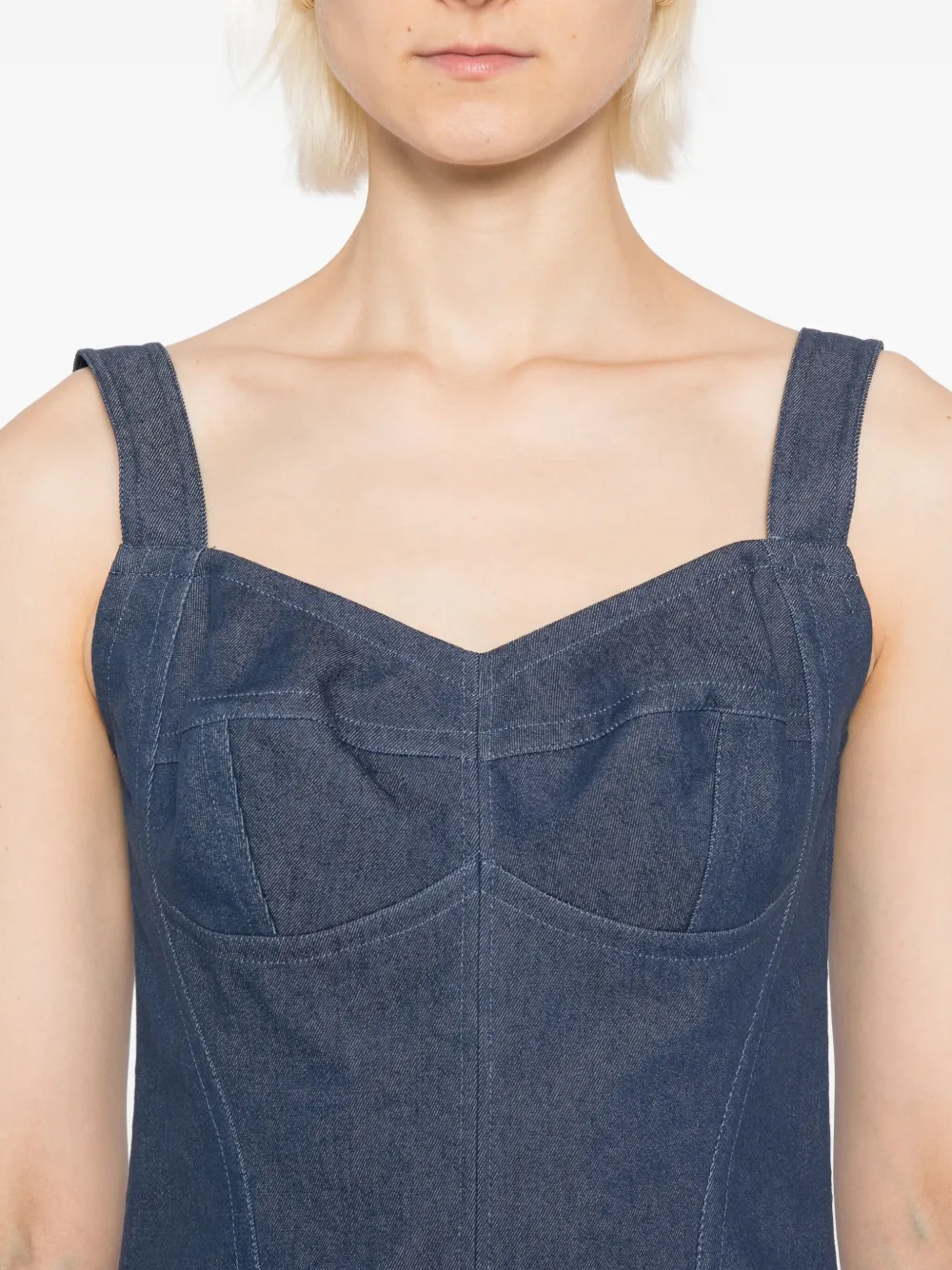 Blaklace Denim Tank Top In Blue
