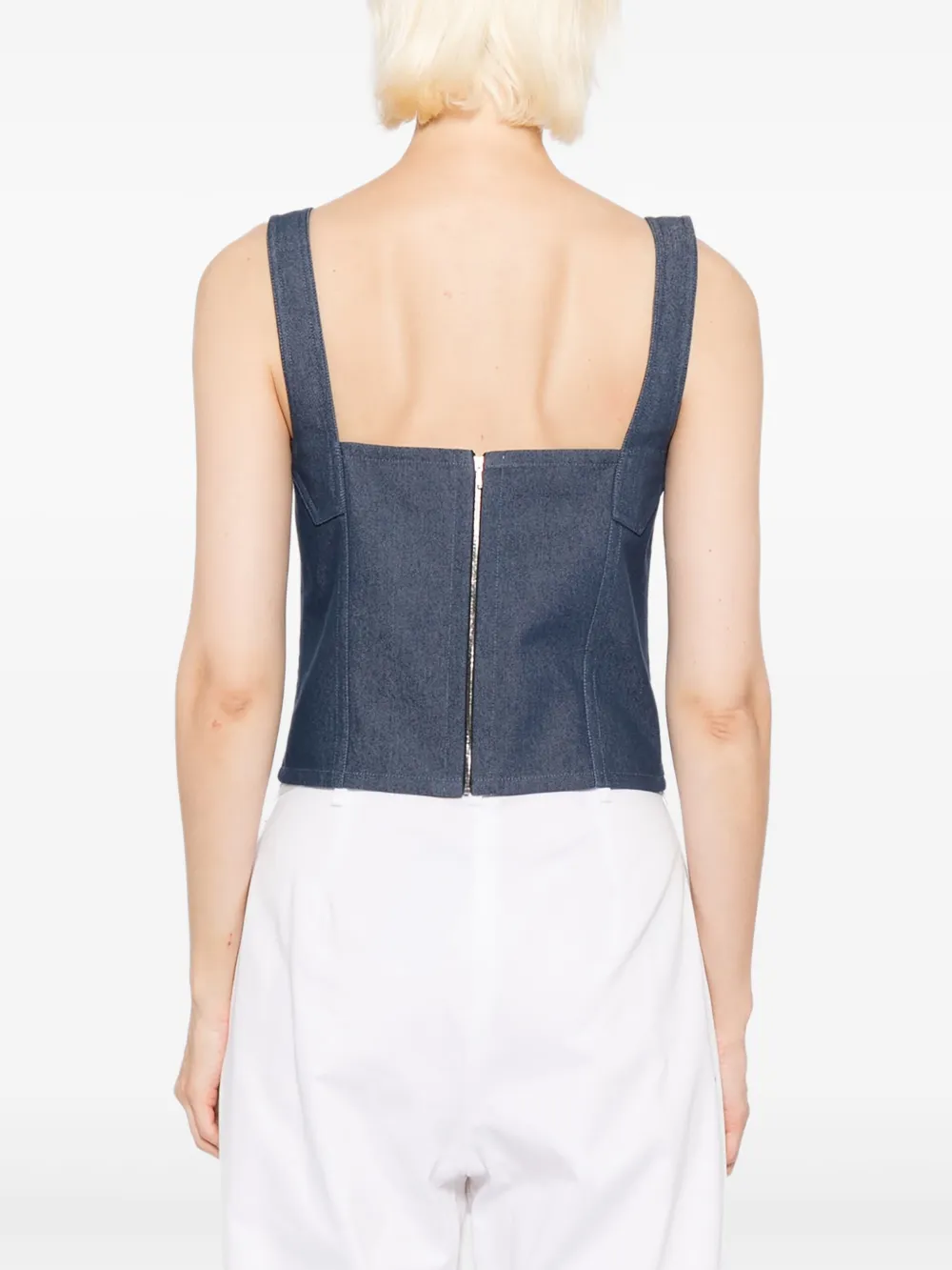 Blaklace Denim Tank Top In Blue