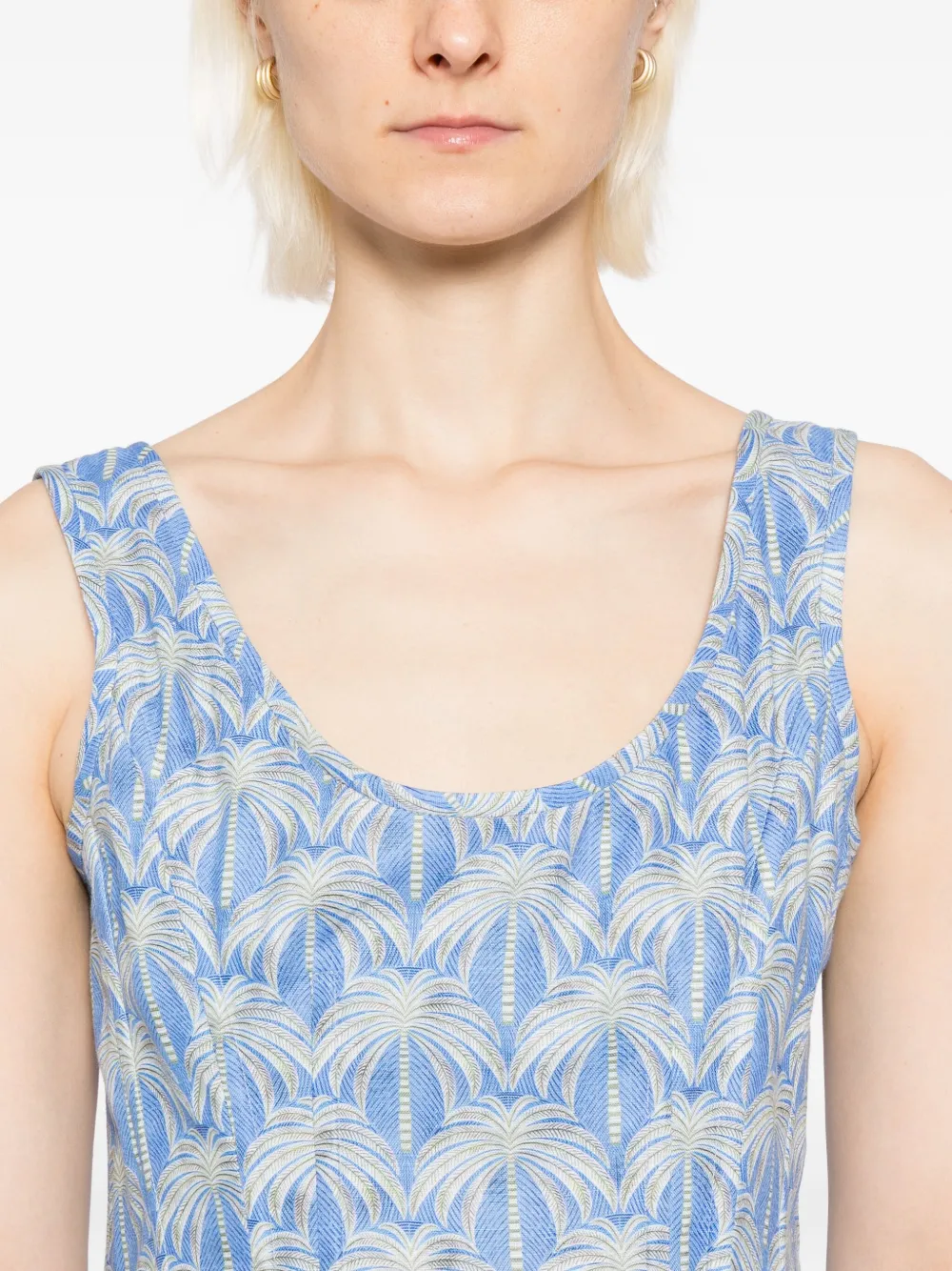 Blaklace Graphic-print Tank Top In Blue