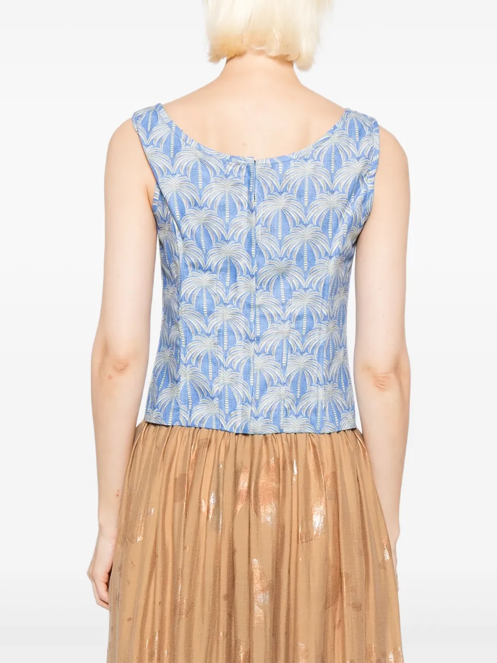 Blaklace Graphic-print Tank Top In Blue