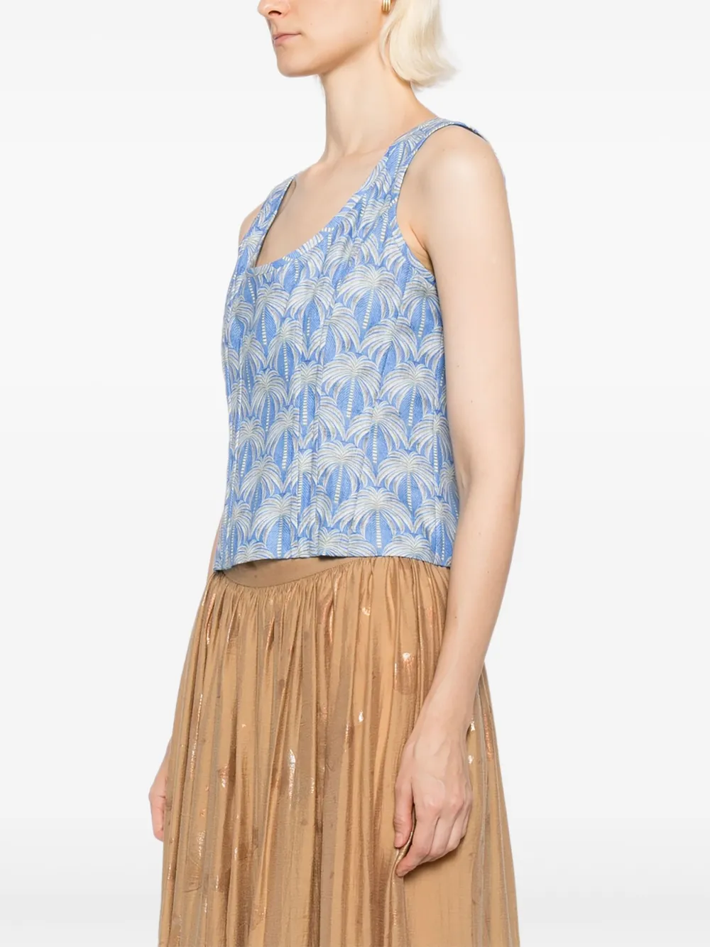 Blaklace Graphic-print Tank Top In Blue