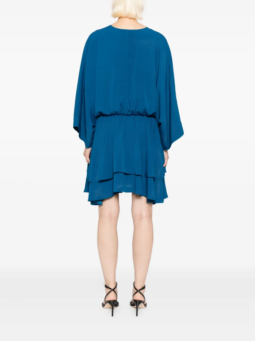 Blaklace Draped Dress In Blue