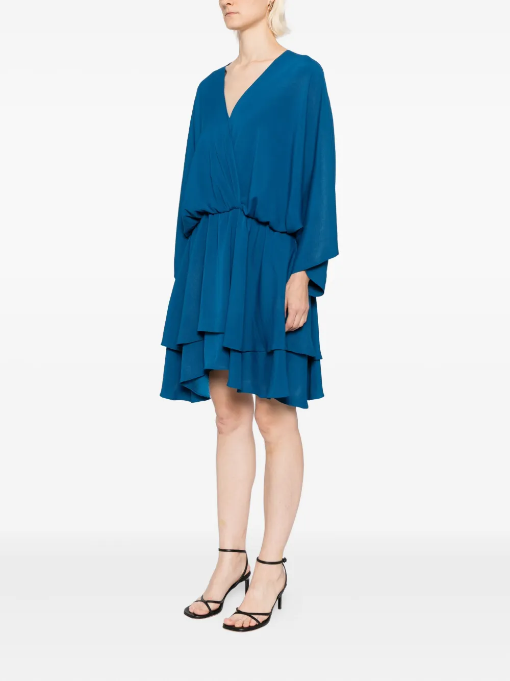 Blaklace Draped Dress In Blue