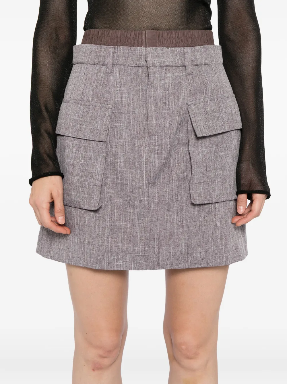 Blaklace Cargo Skirt In Brown
