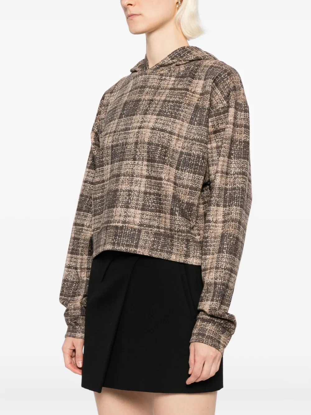 Blaklace Checked Hoodie In Brown