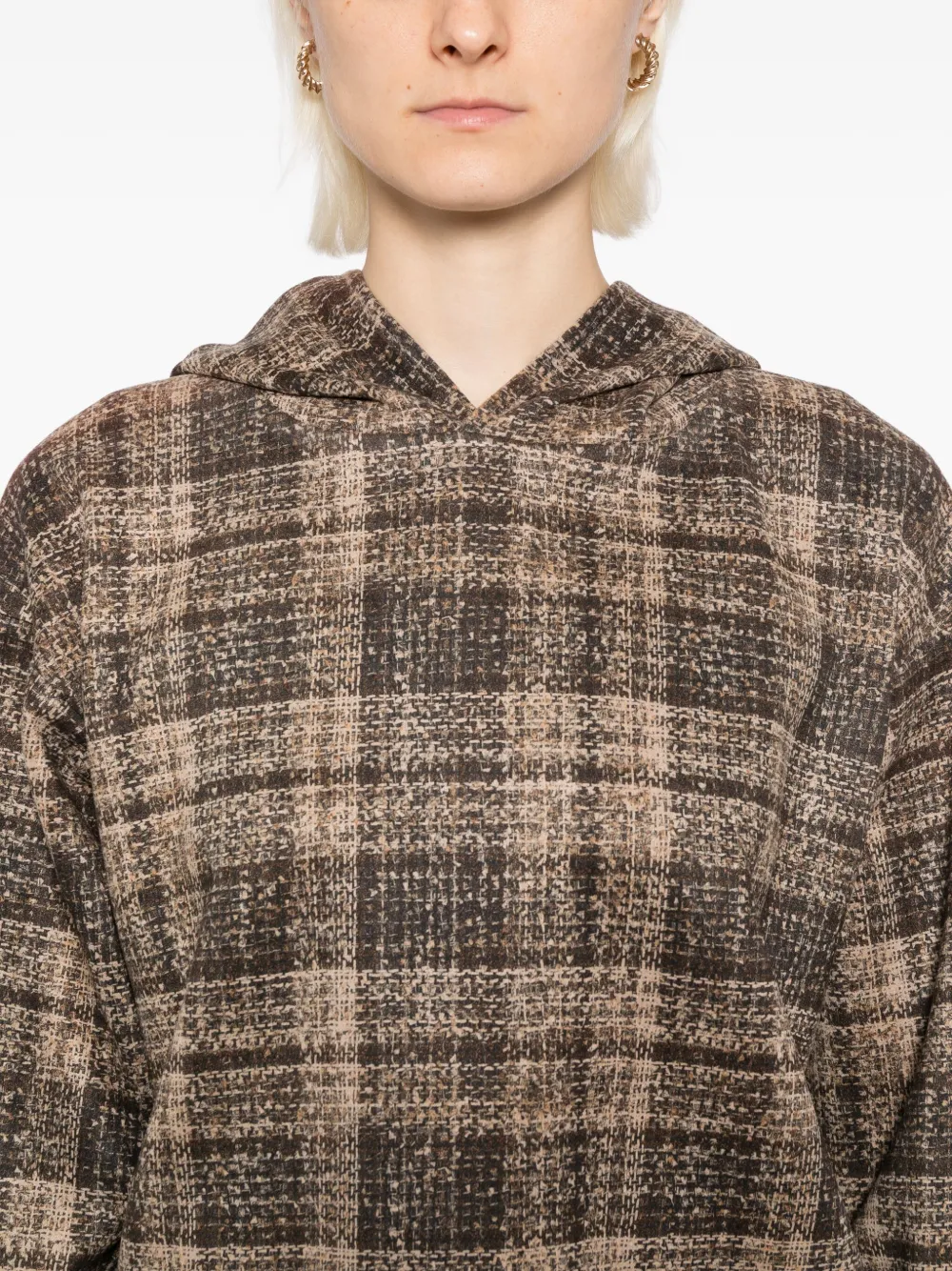 Blaklace Checked Hoodie In Brown