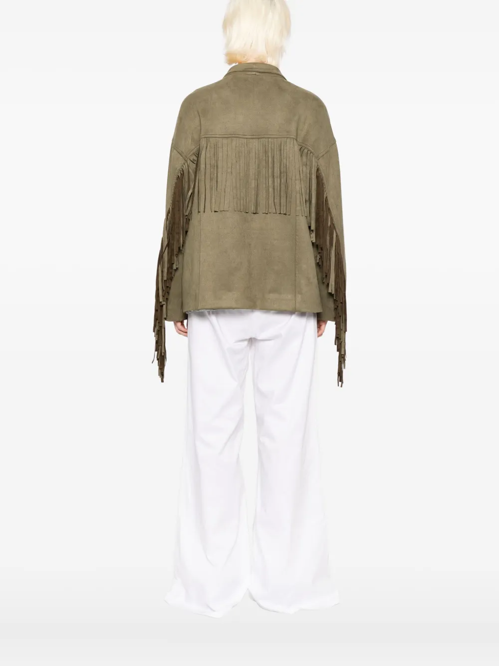 Blaklace Boho-fringe Jacket In Green