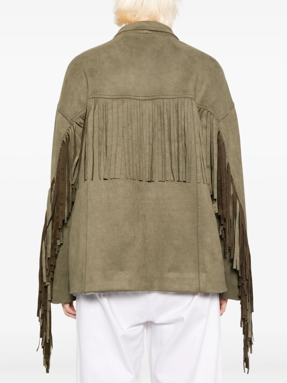 Blaklace Boho-fringe Jacket In Green