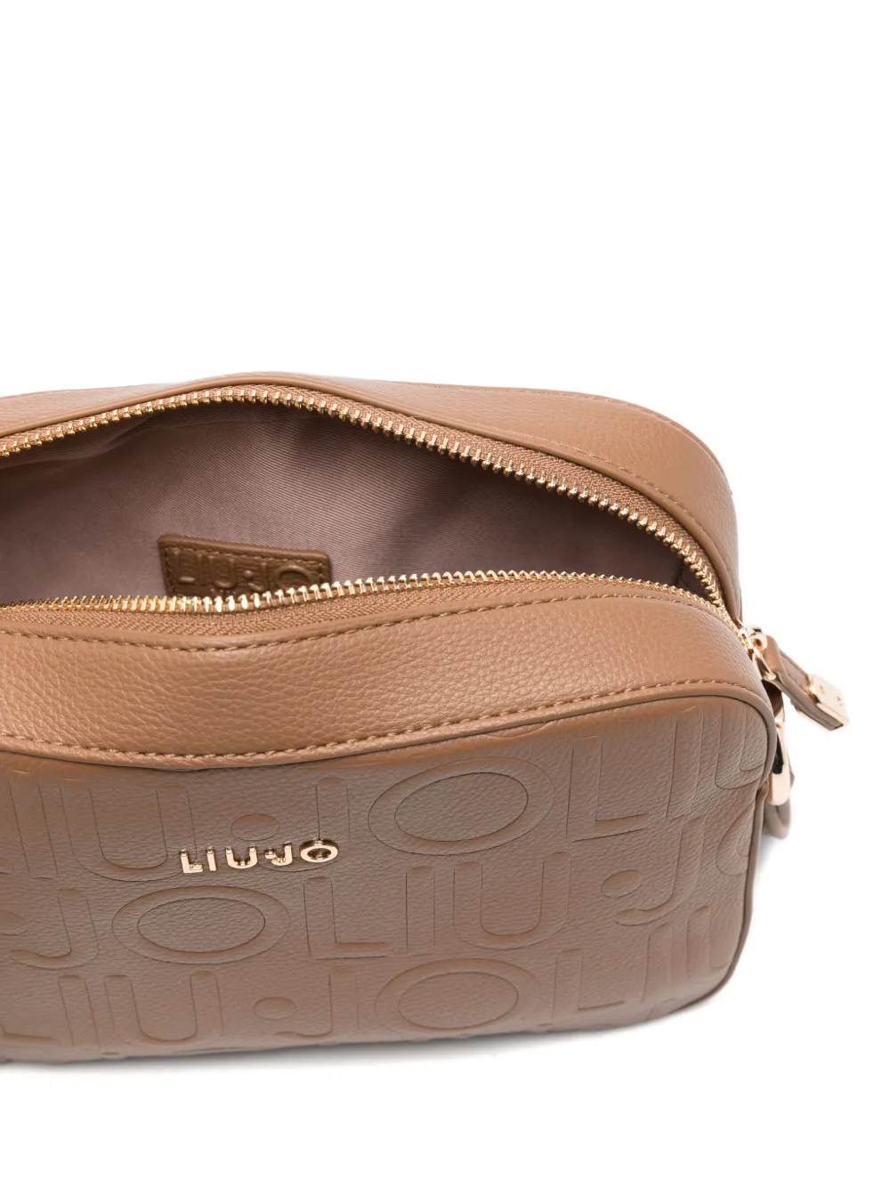 Liu •jo Logo-plaque Leather Cross-body Bag In Neutral