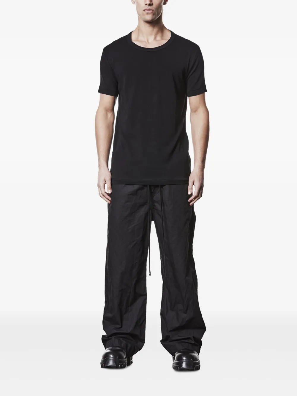 Thom Krom Worked-seam Cotton T-shirt In Black