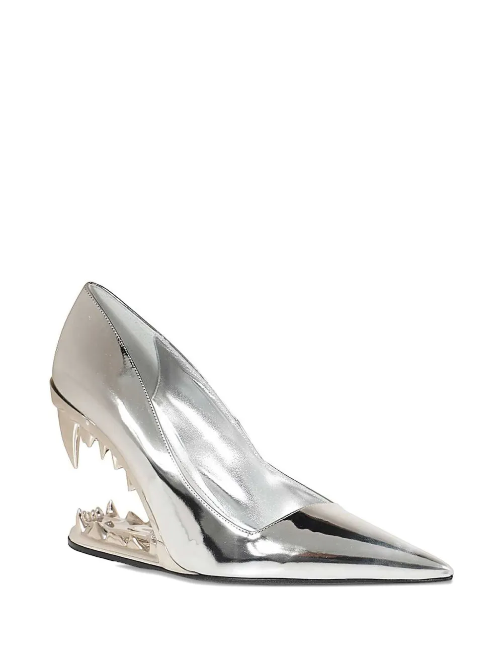 Gcds 110mm Morso Mirror Pointed-toe Pumps In Silver