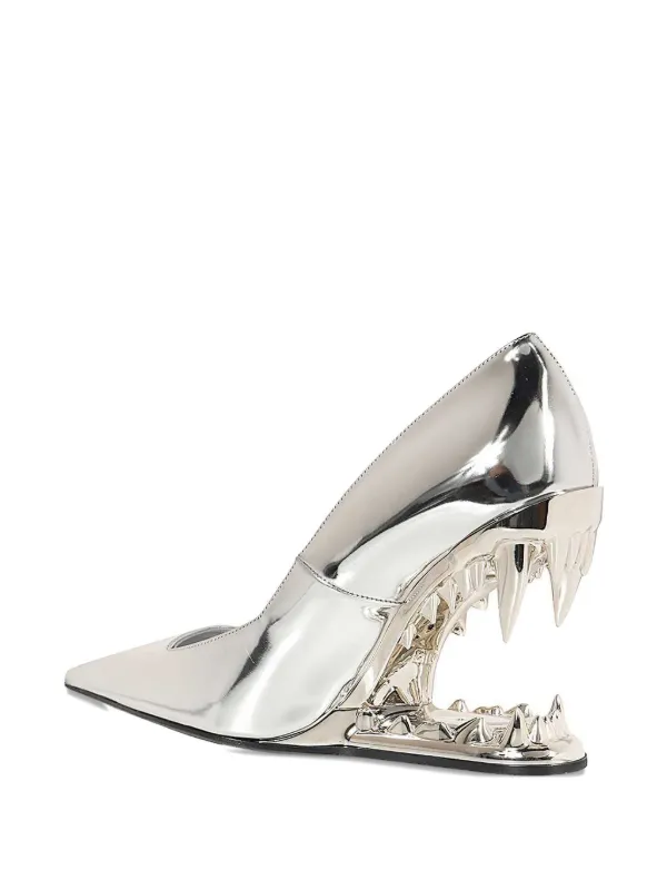 GCDS 110mm Morso Mirror pointed-toe Pumps Grey FARFETCH SG