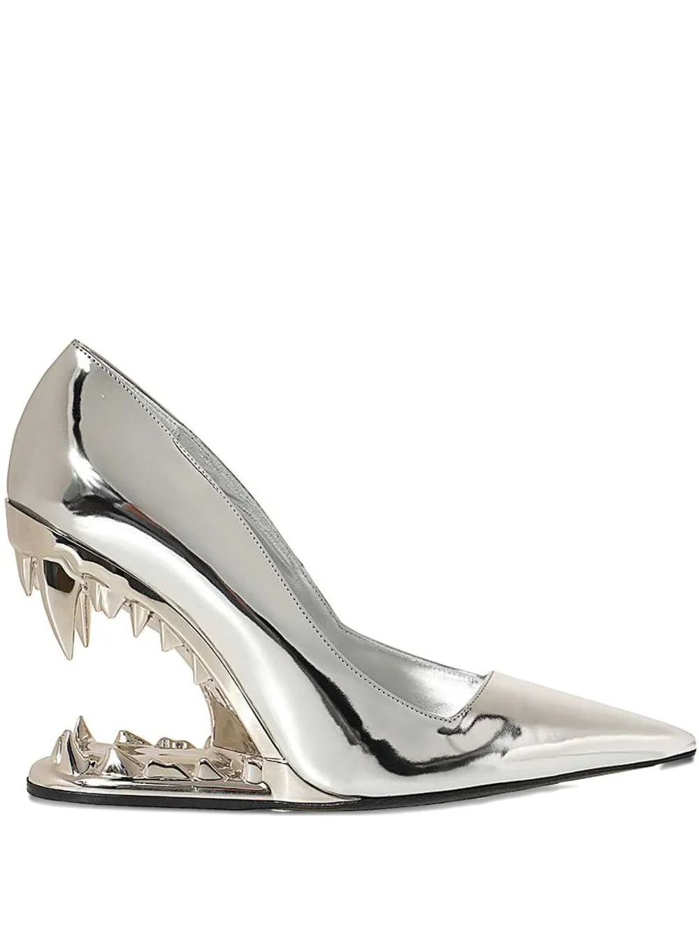Gcds 110mm Morso Mirror Pointed-toe Pumps In Silver