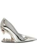 GCDS 110mm Morso Mirror pointed-toe pumps - Grey