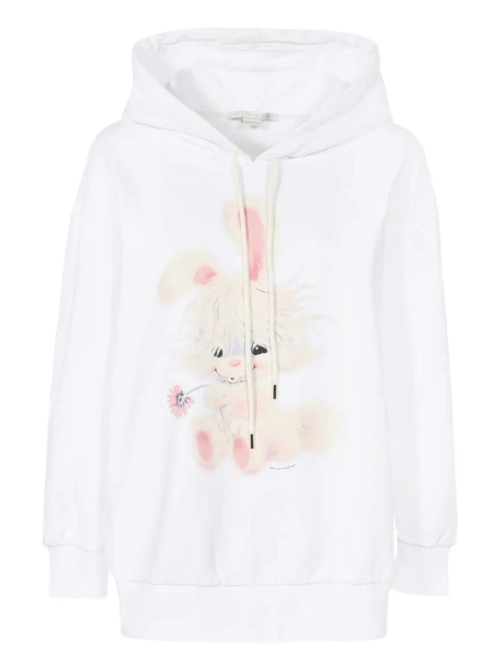Stella Mccartney Rabbit-print Ribbed Hoodie In White