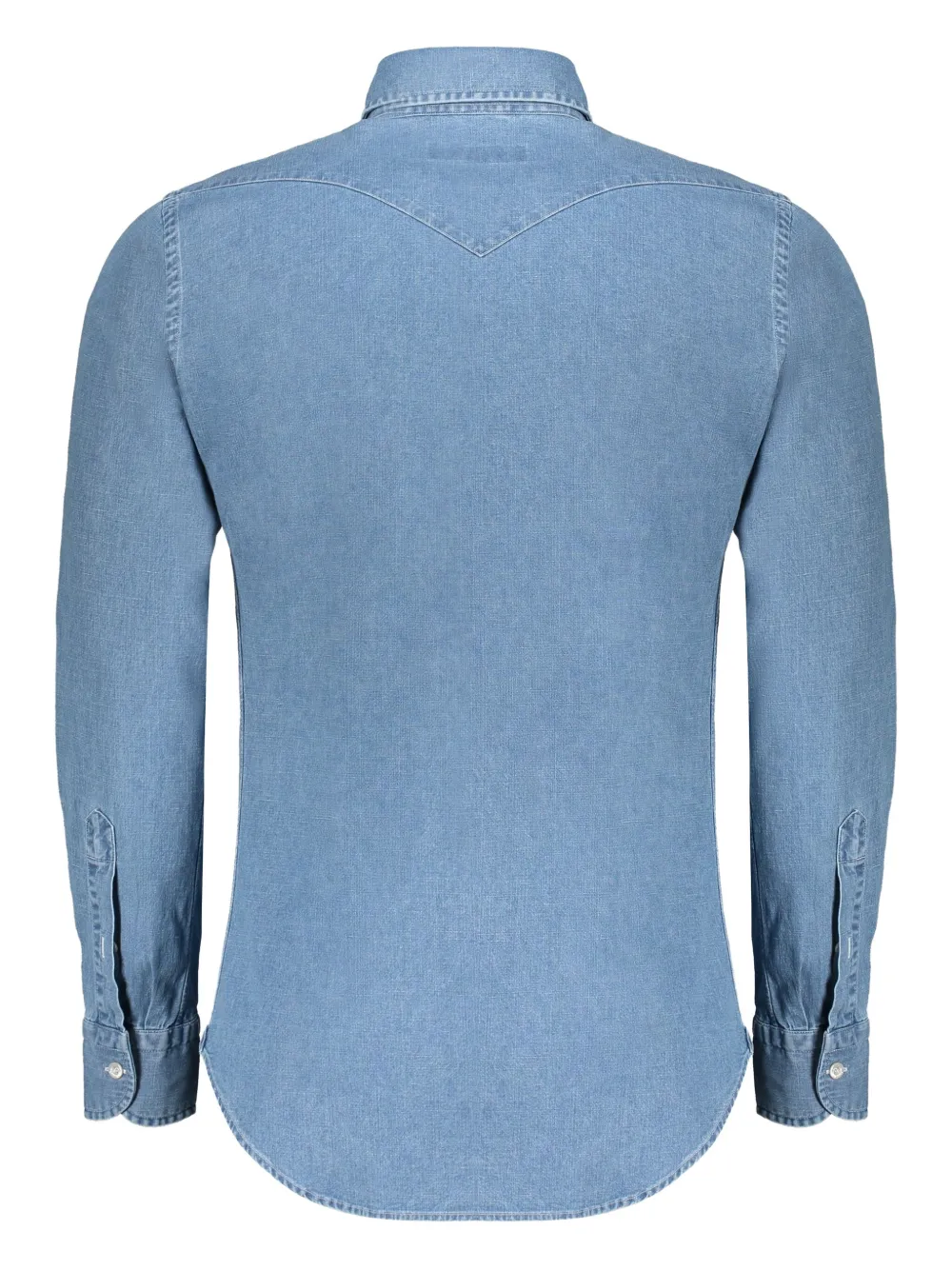 Moorer Denim overhemd met ronde afwerking - Blauw