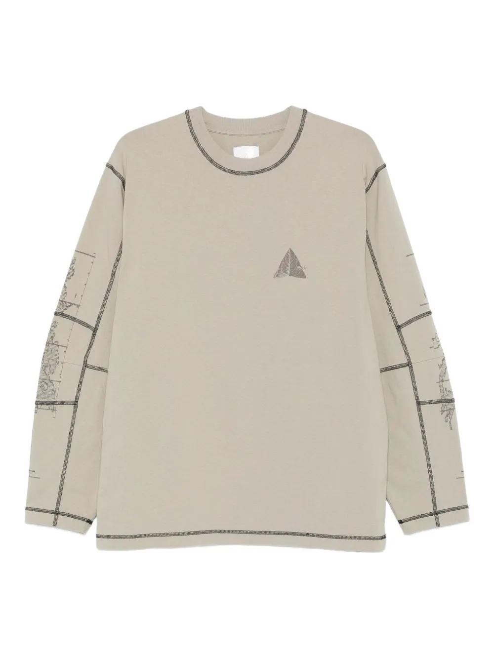 ROA logo-print long-sleeve T-shirt | Green | Image 1