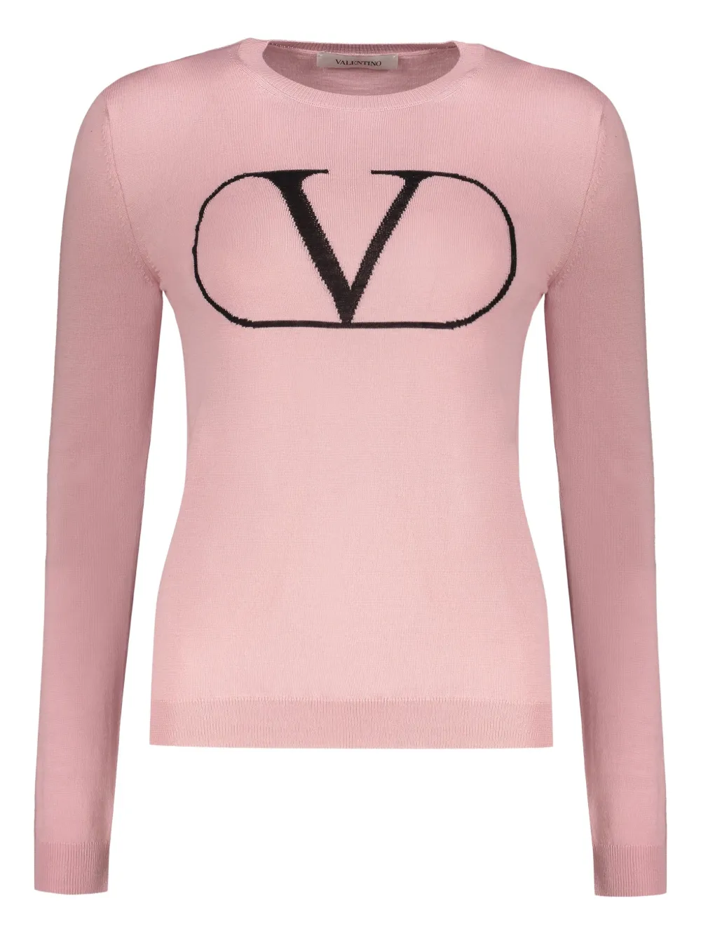 Valentino Garavani logo-detail crew-neck sweater - ピンク Valentino Garavani logo-detail crew-neck sweater - ピンク