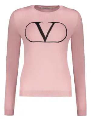 VALENTINO ヴァレンティノ 長袖　ニット　セーター　ピンク　ボーダー ボーダー VALENTINO(ヴァレンティノ) ニット・セーター