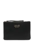 LIU JO logo-plaque zip clutch bag - Black