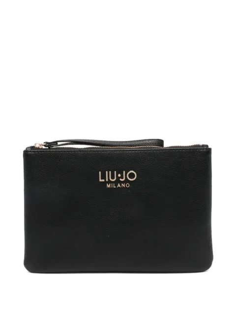LIU JO logo-plaque zip clutch bag 