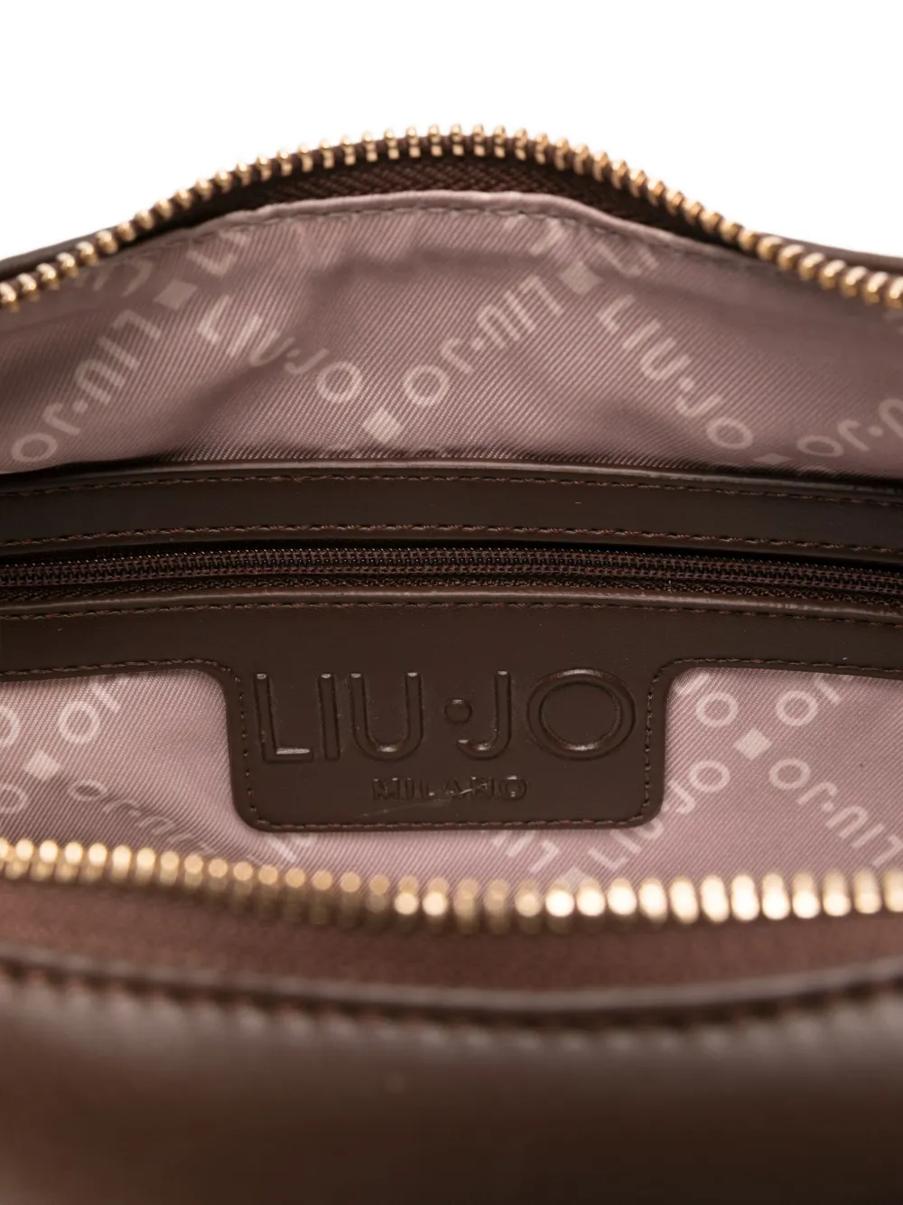 Liu •jo Medium Chain-embellished Shoulder Bag In Brown