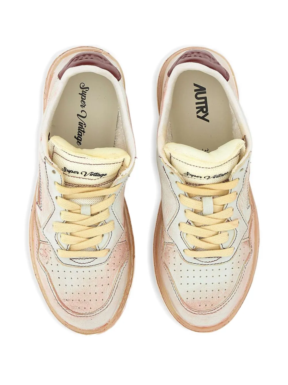 Autry leather panelled sneakers Neutrals