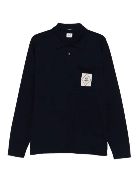 C.P. Company logo-appliqué long-sleeve polo shirt