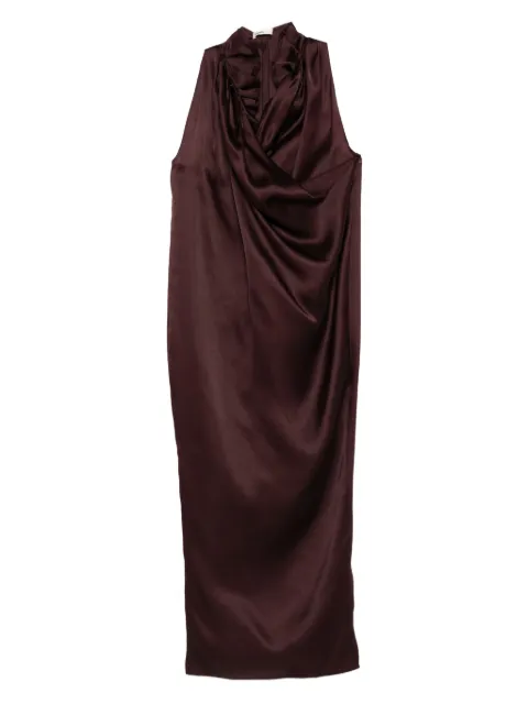 KHAITE draped-details cowl-neck maxi dress