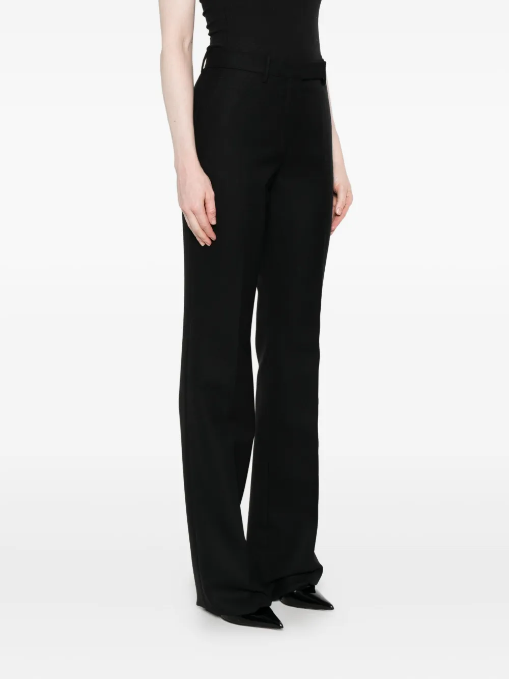 Tom Ford Sharp Herringbone Tailored Straight Leg Trousers Clothing In Black