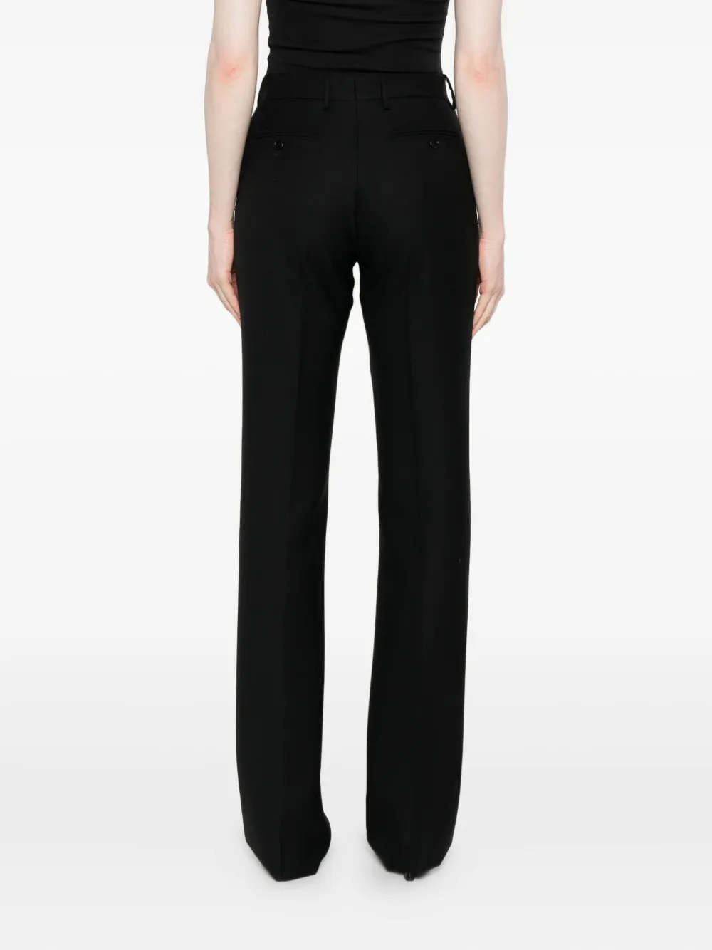 Tom Ford Sharp Herringbone Tailored Straight Leg Trousers Clothing In Black