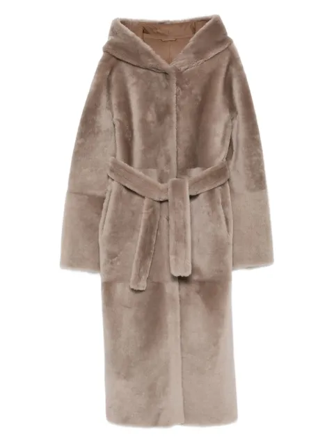 Liska hooded belted coat