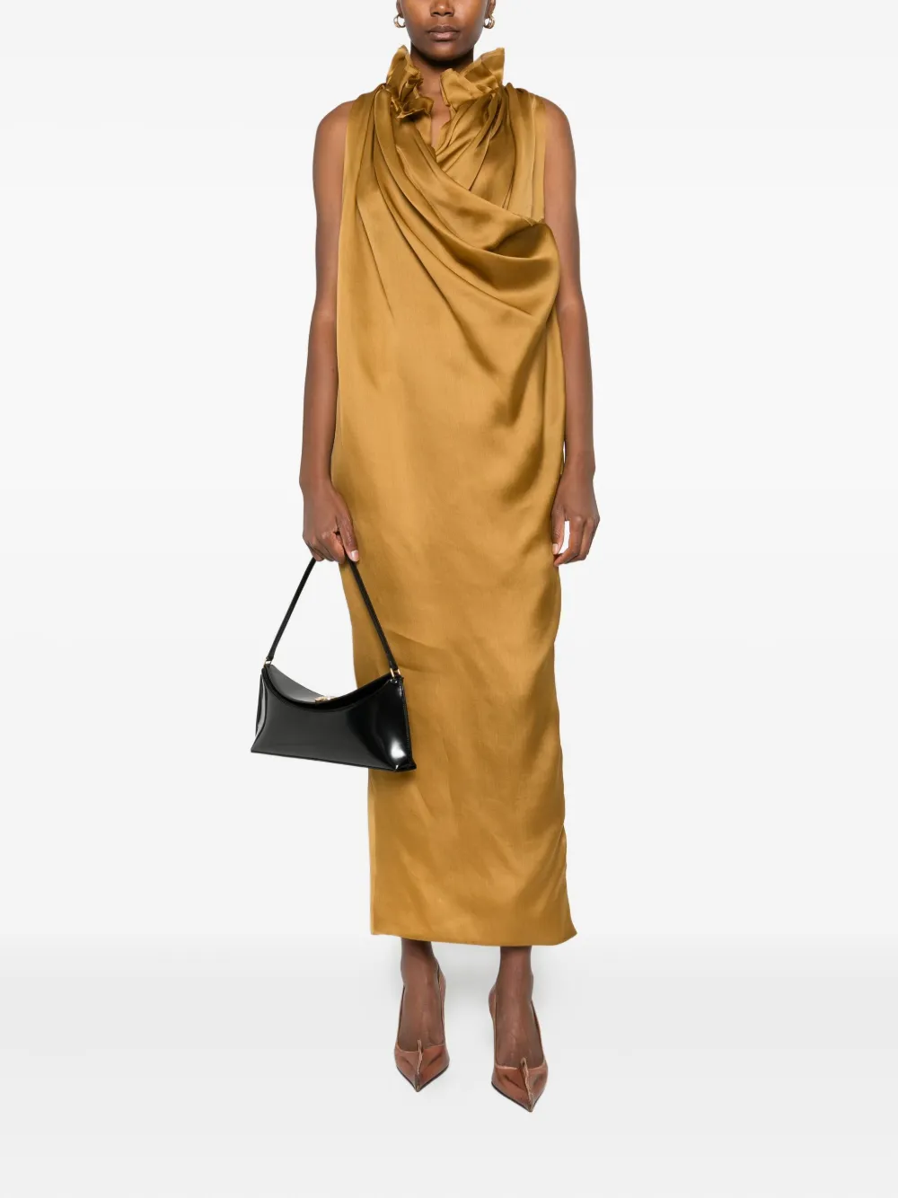 KHAITE draped maxi dress - Geel