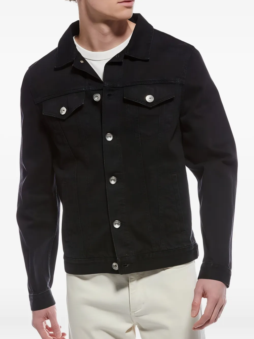 Brunello Cucinelli button-fastening denim jacket | Black | Image 1
