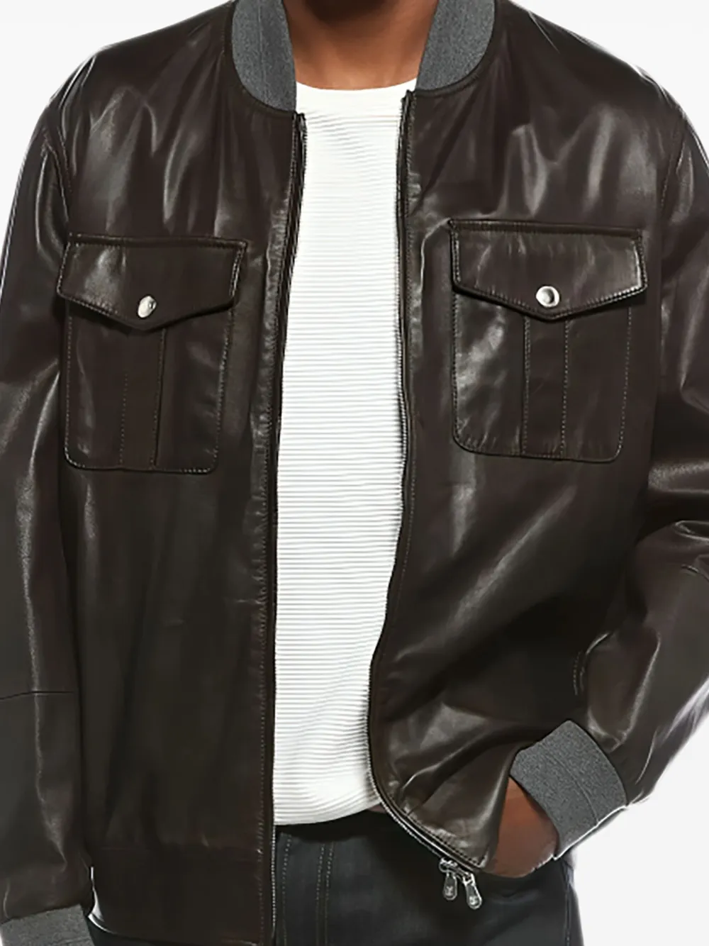 Brunello Cucinelli flap-pocket leather jacket | Leather Jackets | Image 2