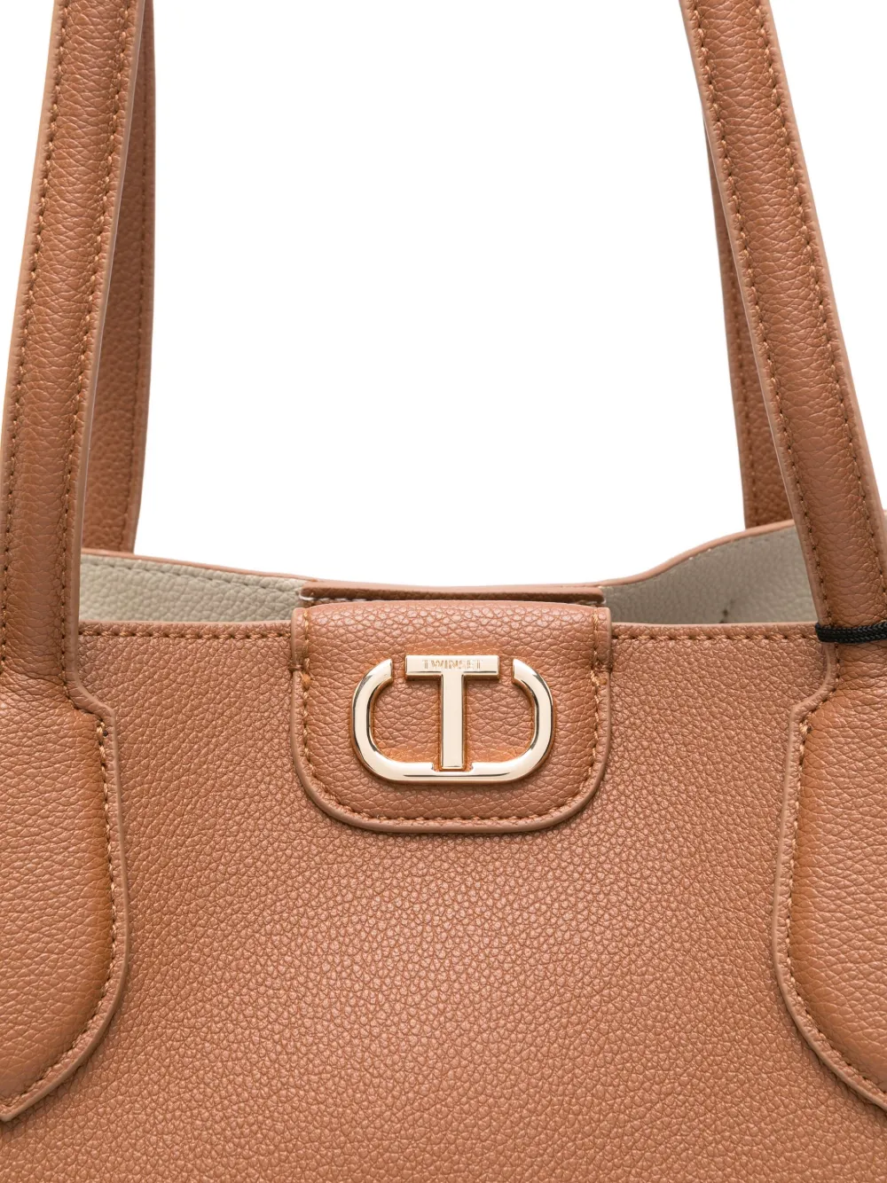 TWINSET Shopper met logo Bruin