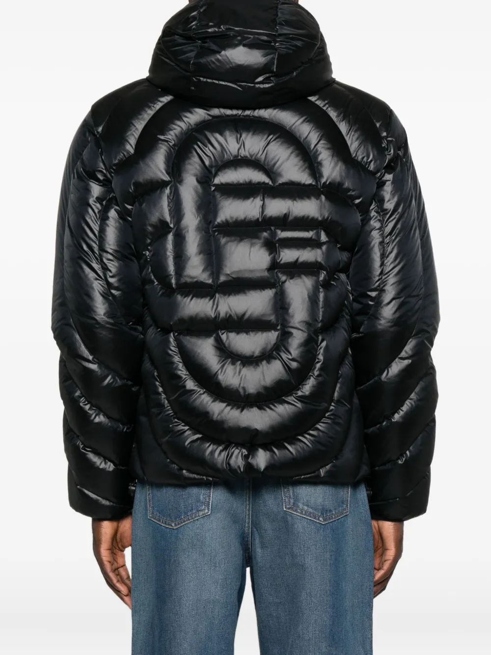 Casablanca Monogram Quilted Down Jacket In Black