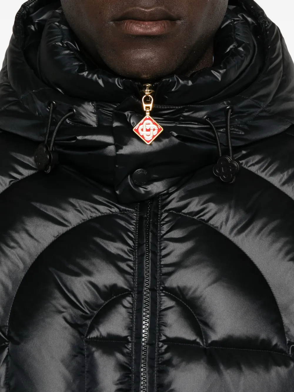 Casablanca Monogram Quilted Down Jacket In Black
