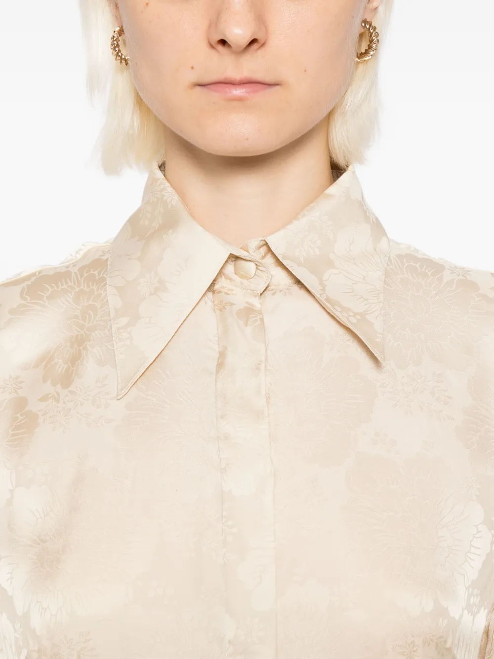 Blaklace Floral-print Shirt In Neutral