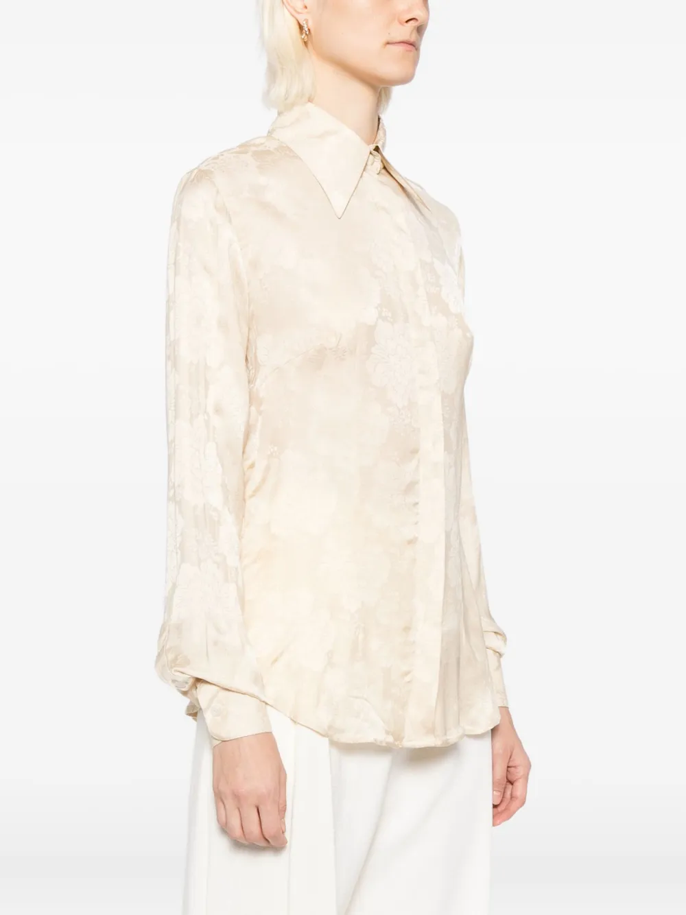 Blaklace Floral-print Shirt In Neutral