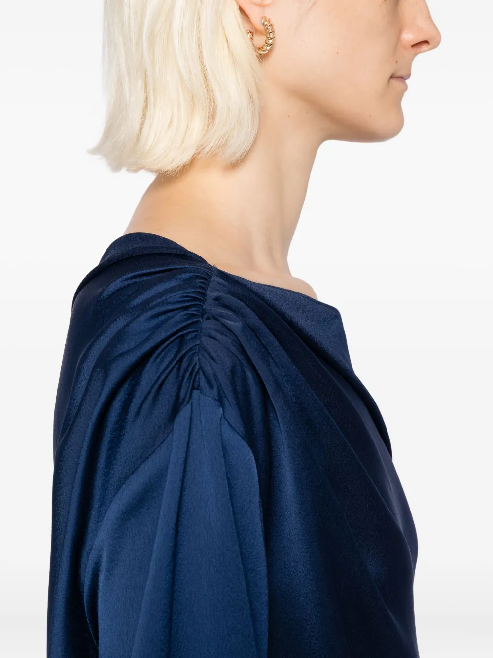 Blaklace Asymmetric-neck Top In Blue