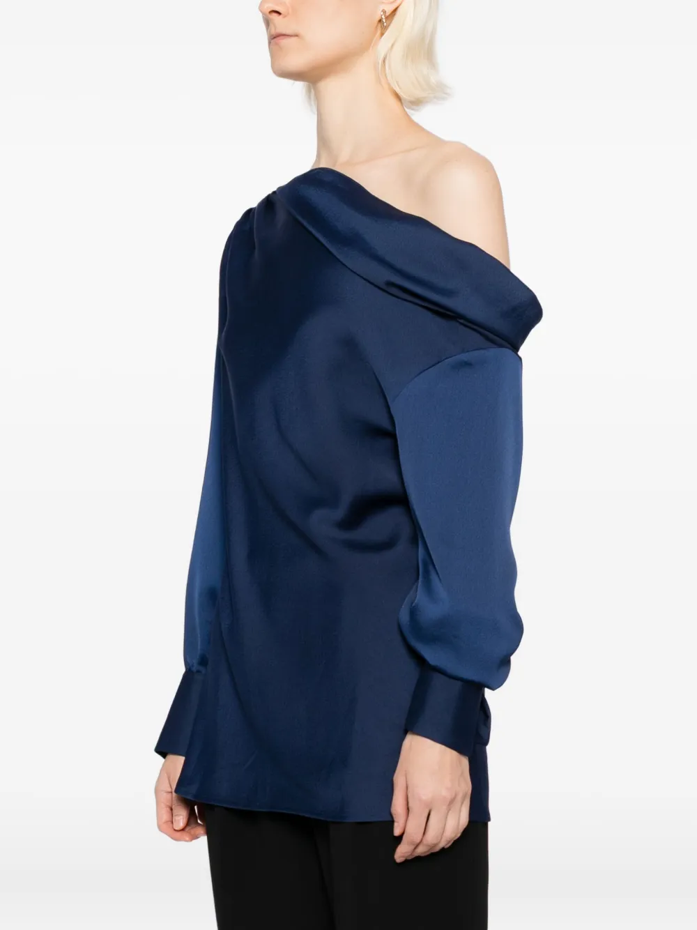 Blaklace Asymmetric-neck Top In Blue