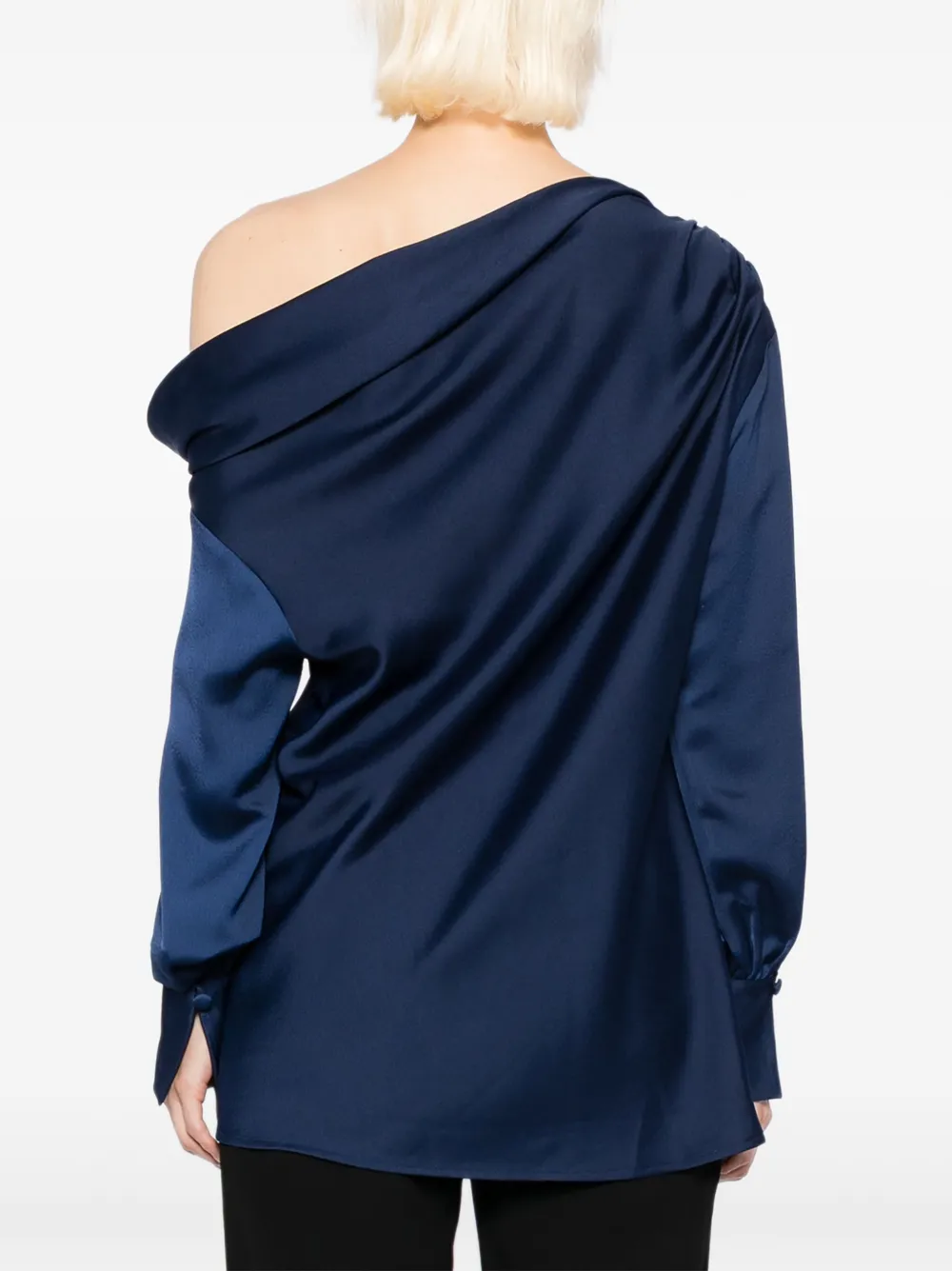 Blaklace Asymmetric-neck Top In Blue
