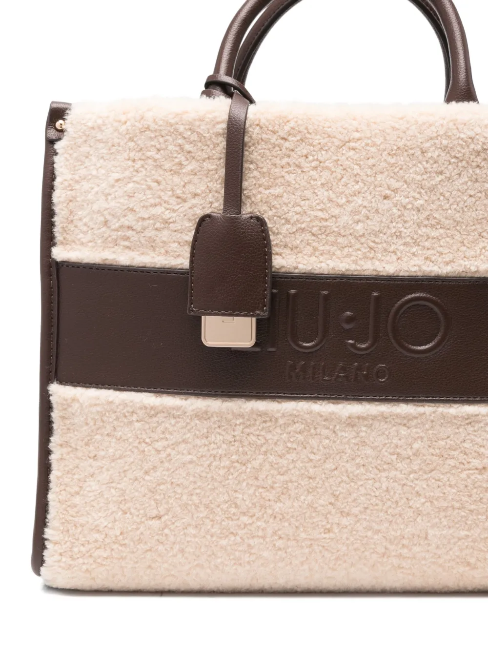 Liu •jo Shearling-effect Tote Bag In Neutral